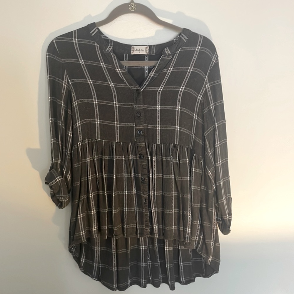Altar’d State Plaid Blouse.